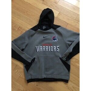 Nike Pro Fleece Pullover Hoodie Large Brookline Warriors Logo Gray Black